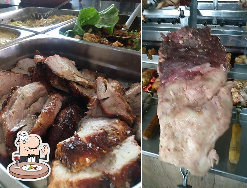 Еда в "Churrascaria e Lanchonete Cantinho da Roça"