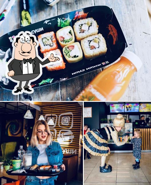 L’image de la intérieur et sushi concernant Zhishi Sushi