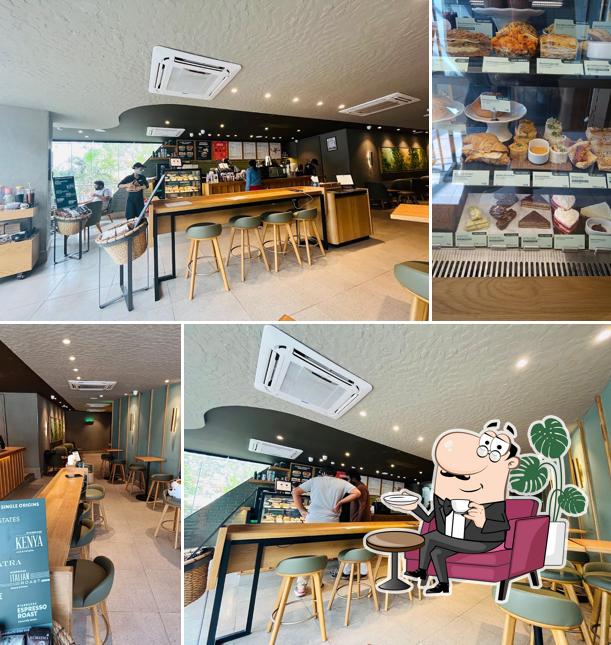 The interior of Starbucks Kadugodi