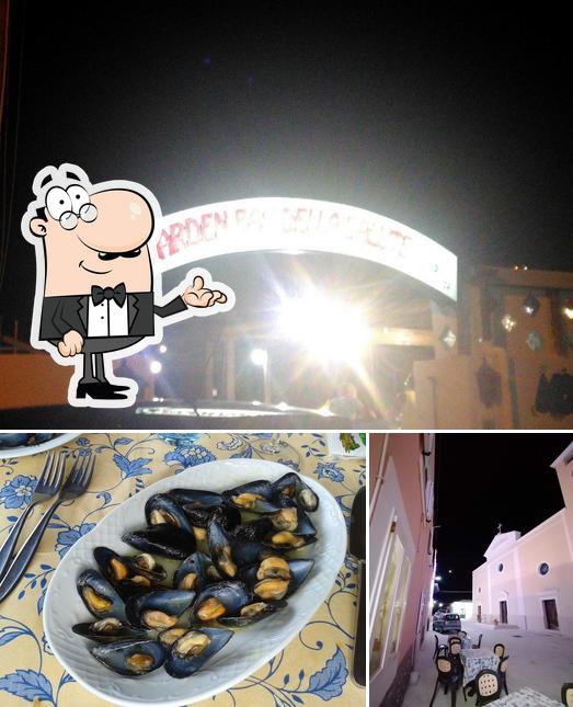 La interni e frutti di mare del ristorante