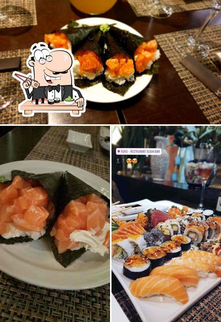 Rolos de sushi são servidos no Koko