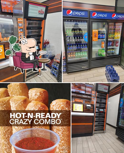 The interior of Little Caesars Pizza