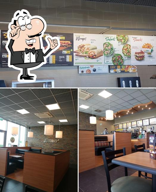 L’image de la intérieur et burger de Subway’s