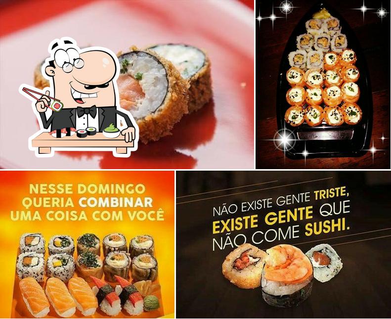 Prove diferentes opções de sushi