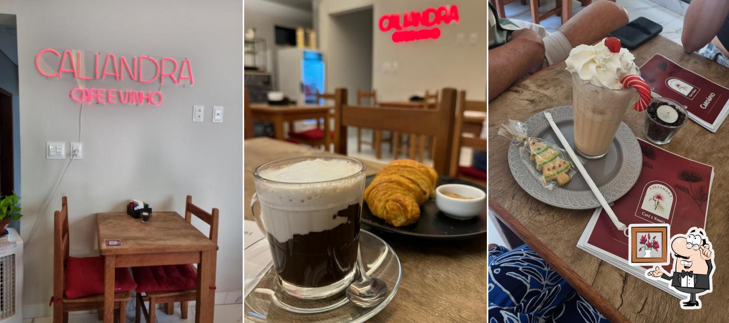 O interior do Caliandra Café e Vinho