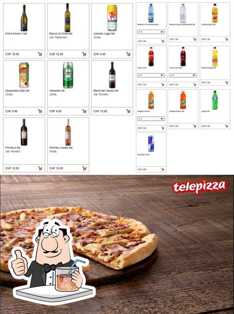 La foto di bevanda e pizza da TelPizza Baden