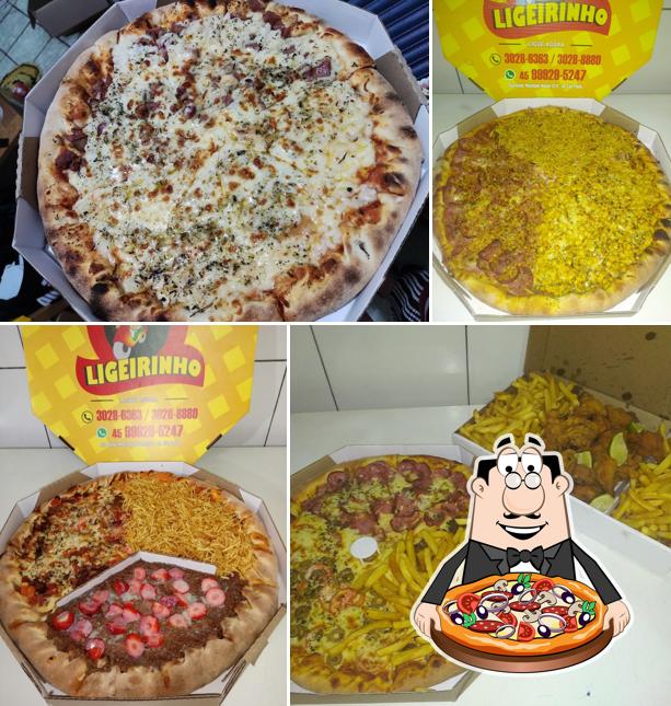 Experimente pizza no Pizzaria Ligeirinho