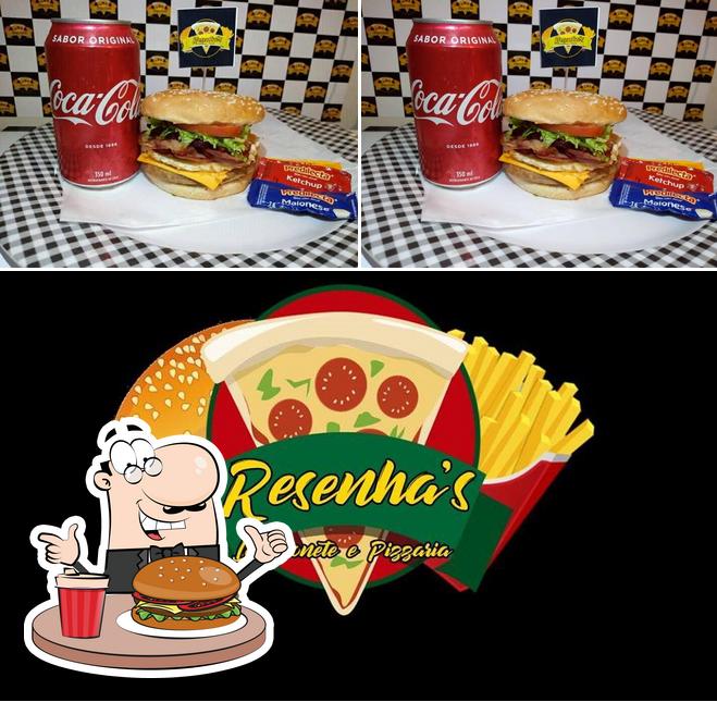 Peça um hambúrguer no Resenha's Lanchonete e Pizzaria