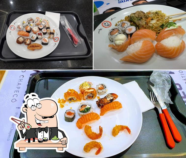 Prove diferentes opções de sushi