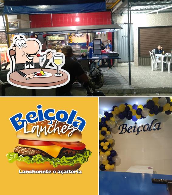 Confira a foto ilustrando comida e exterior no Beiçola Lanches