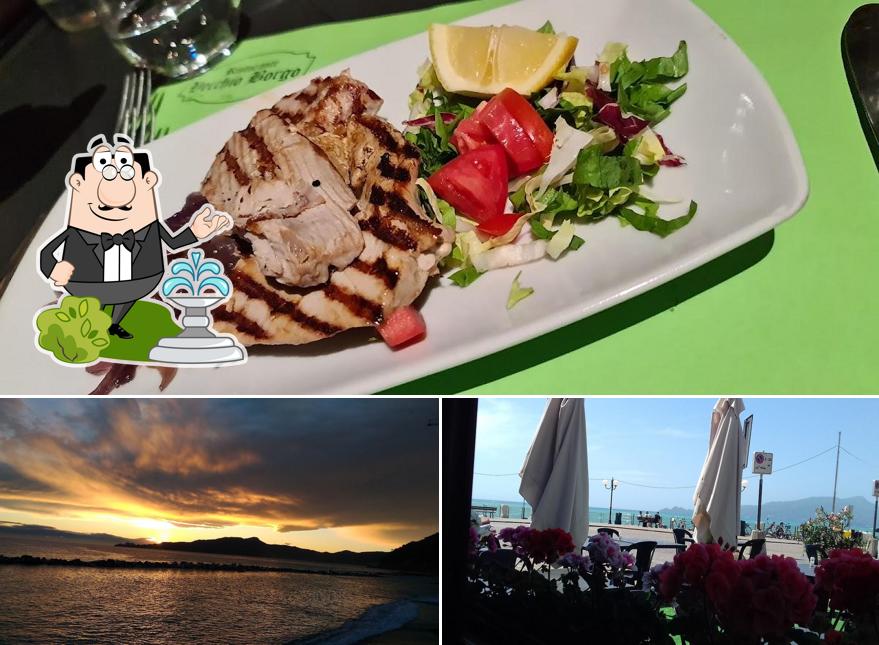 La foto di esterno e cibo da Ristorante Vecchio Borgo