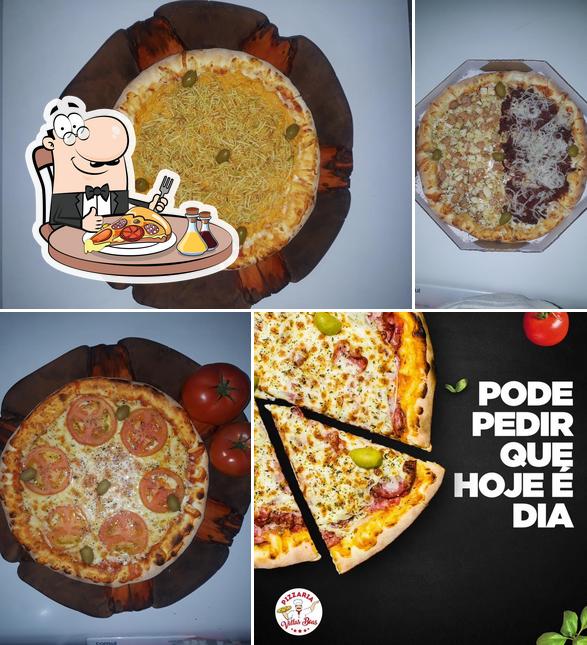 Escolha pizza no Pizzaria Villas Boas