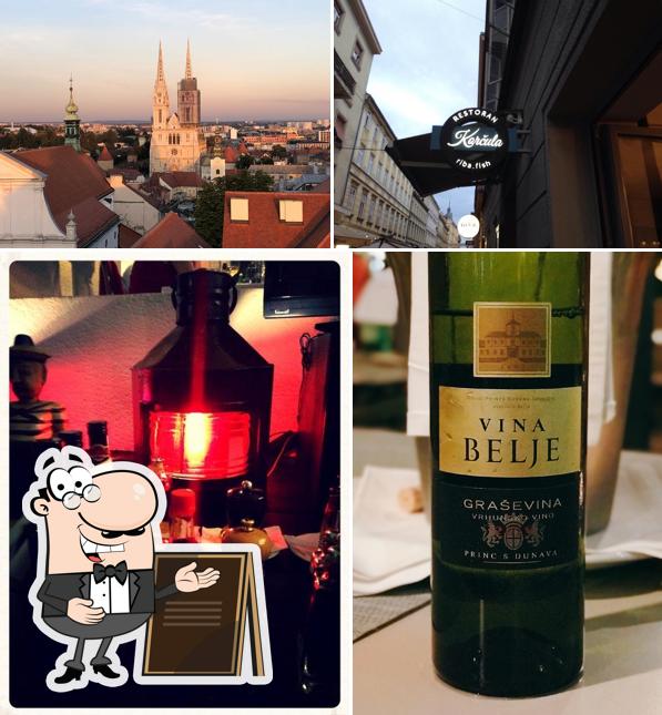 Questa è la foto che presenta la esterno e bevanda di Restoran Korčula