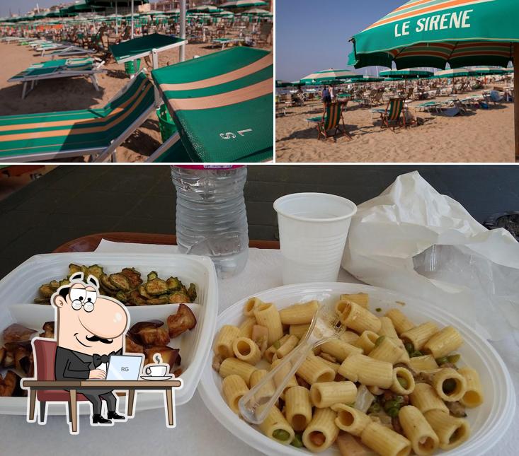 La immagine di interni e cibo da Stabilimento Balneare Le Sirene