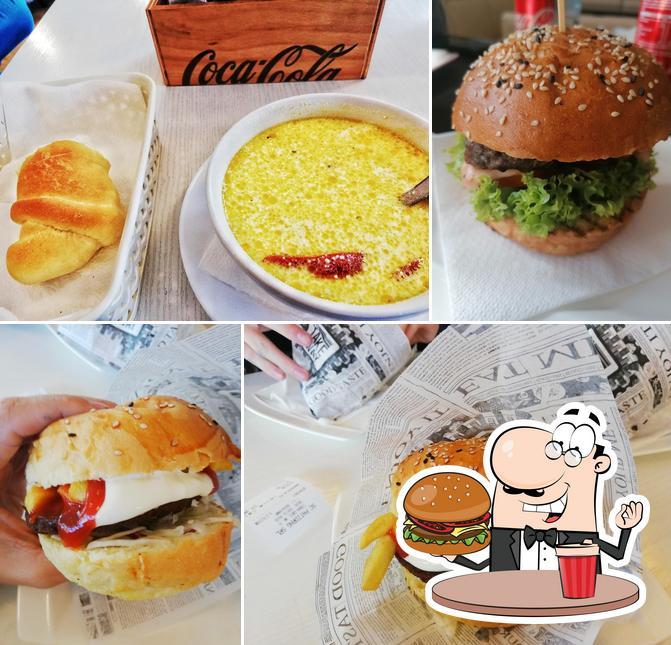 Order a burger at La Strada Food & More