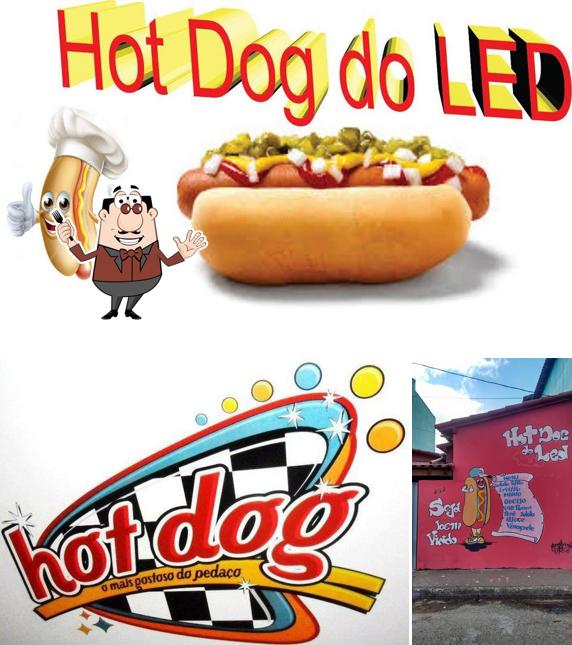 Comida em Hot dog do led