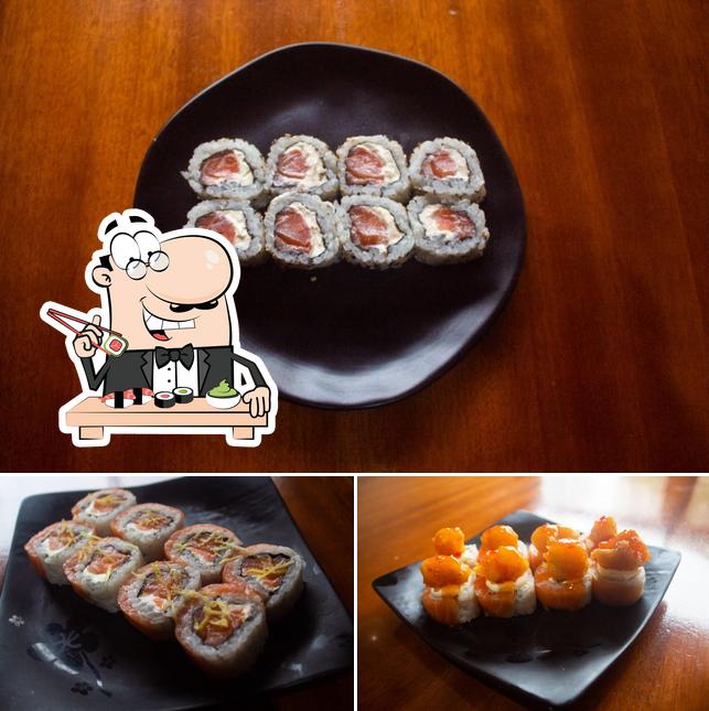 Peça diferentes opções de sushi