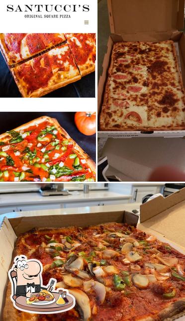 Отведайте пиццу в "Santuccis original square pizza"