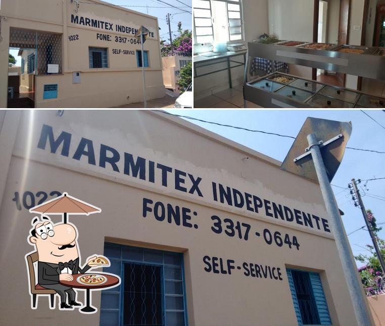 A imagem do Restaurante Marmitex Independente’s exterior e comida