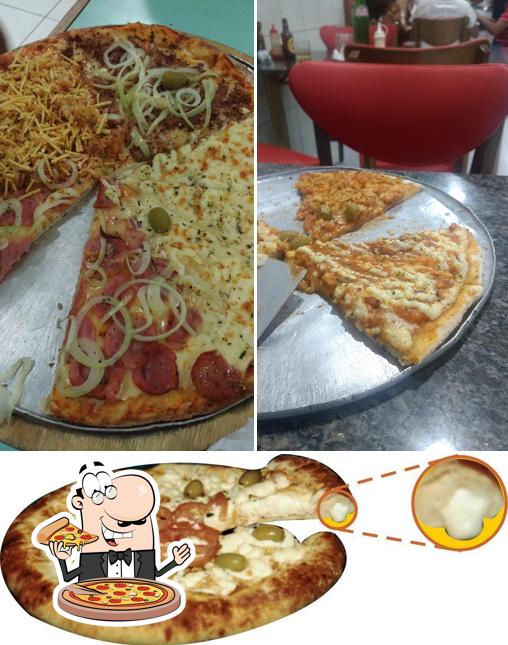 Escolha pizza no Plakinha Pizzaria de Valente