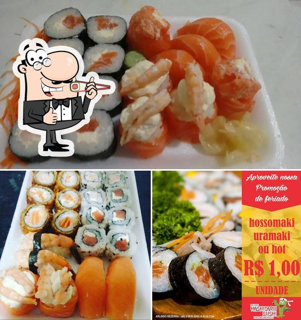 Peça diferentes opções de sushi