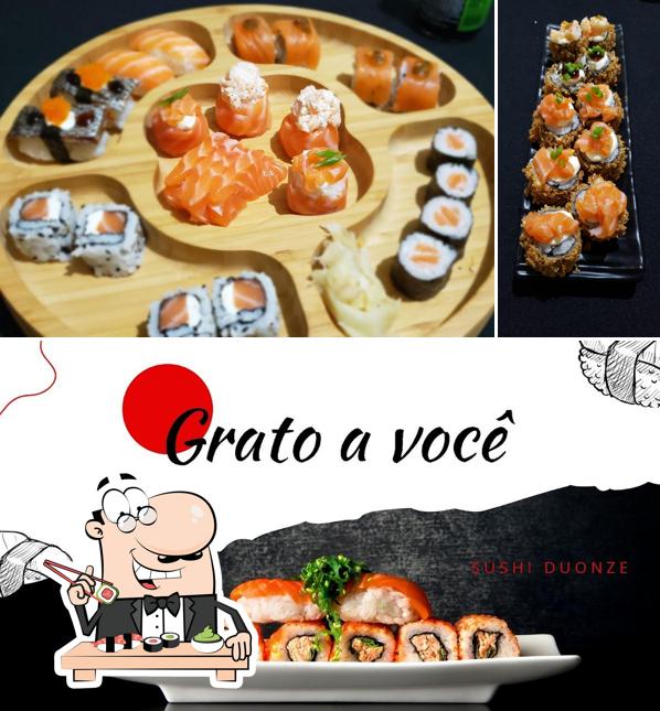 Prove diferentes opções de sushi