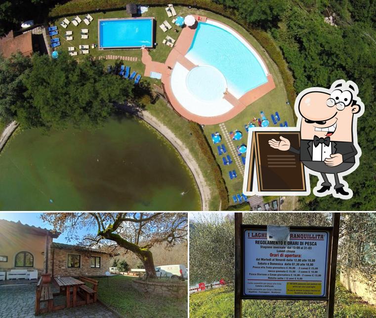 Puoi goderti l'aria fresca da seduto all'esterno di Laghi della Tranquillità