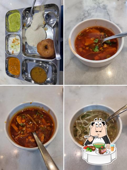Hot and sour soup at Sri Balaji Bhavan Veg Restaurant