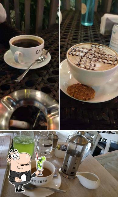Enjoy a beverage at Cafe Tesu