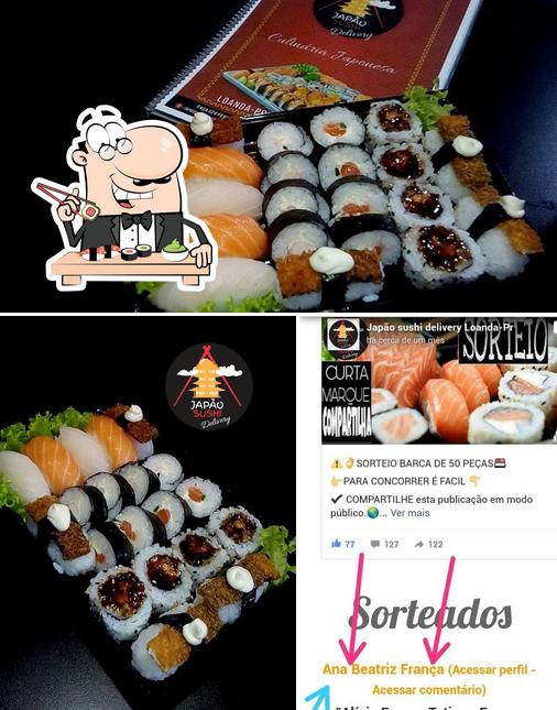 Prove diferentes opções de sushi