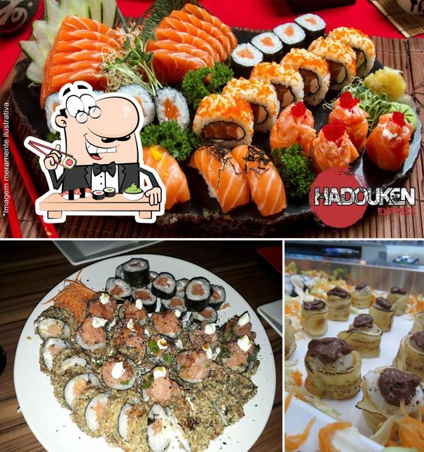 Rolos de sushi são oferecidos por JapaFit Oriental Delivery