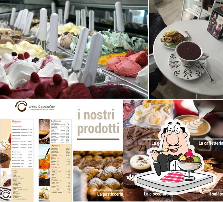 Gelateria caffetteria Crema e Cioccolato Virginia Agnelli propone un'ampia selezione di dessert