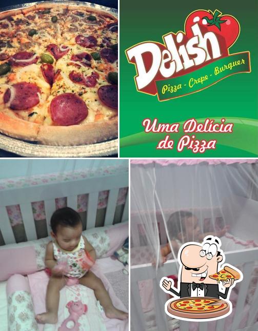 Escolha pizza no Pizzaria Delish