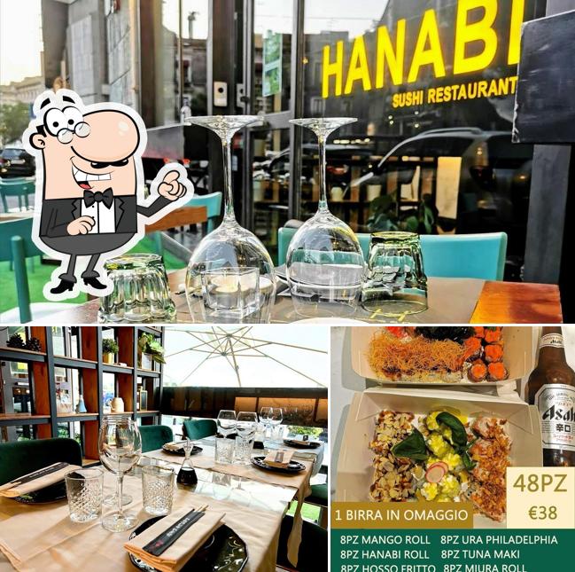 Dai un’occhiata alla foto che raffigura la interni e birra di Hanabi Sushi Restaurant