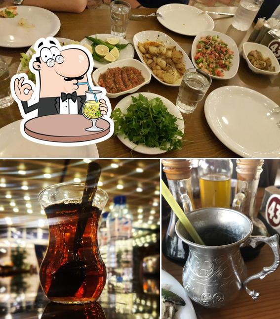 This is the photo showing drink and food at Yedi Kardeşler Restoran Kebap ve Lahmacun