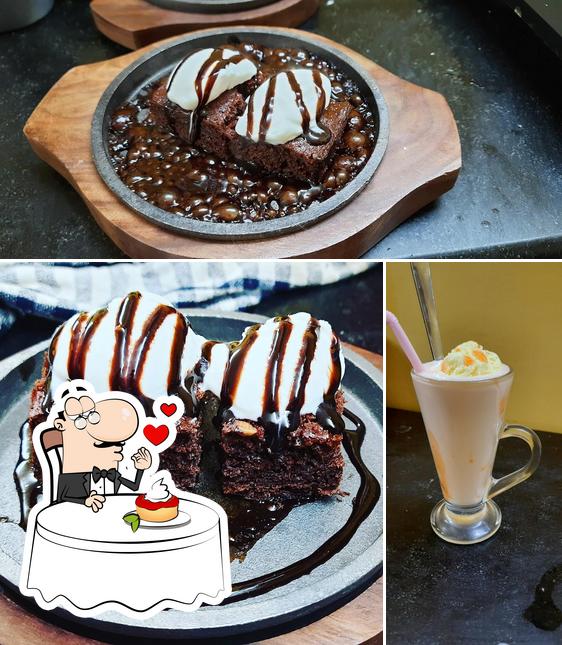 Rk pizza and coffee House serves a variety of desserts