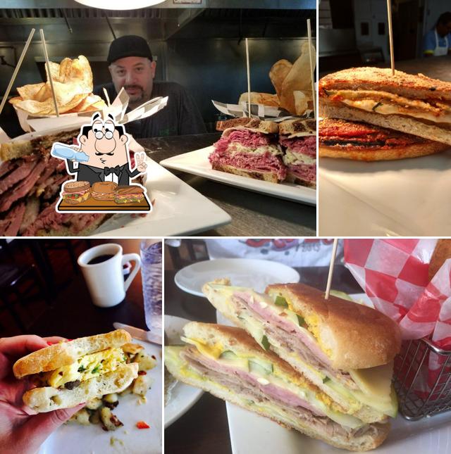 Have a sandwich at The Peach Pit Cafe
