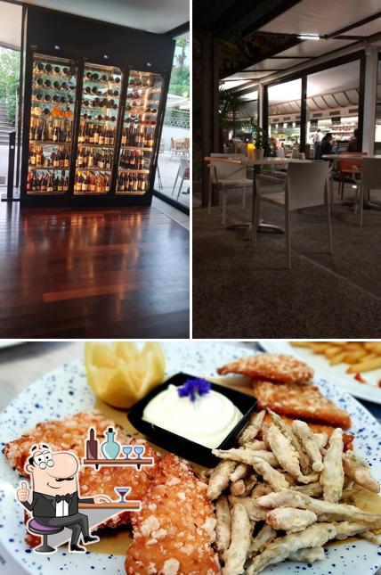 La interni e cibo del ristorante