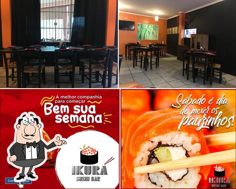 Esta é a foto ilustrando interior e comida no Ikura Sushi Bar