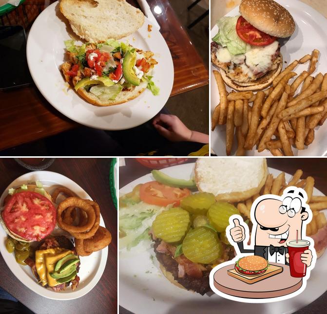 Try out a burger at Marilus Family Restaurant Mexican & American food