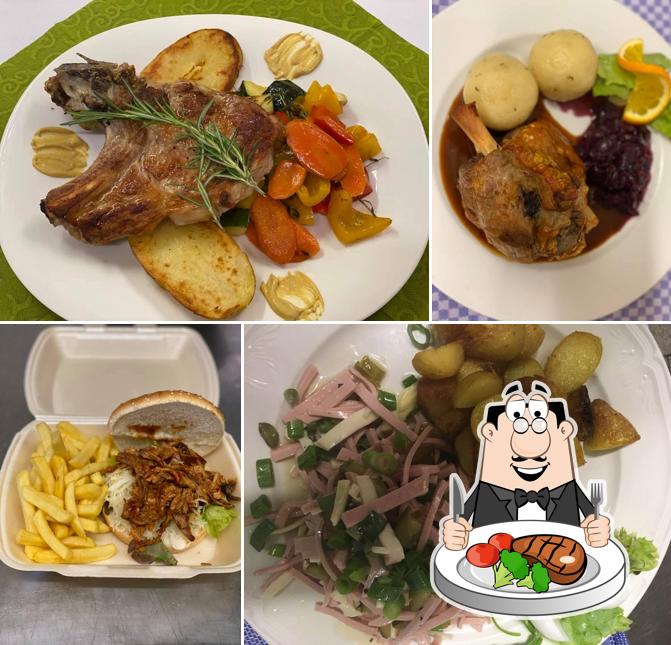 Gaststätte Zur Woipress ofrece platos con carne