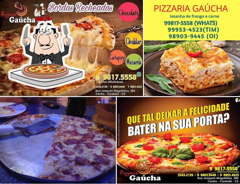 Consiga pizza no Pizzaria Gaúcha