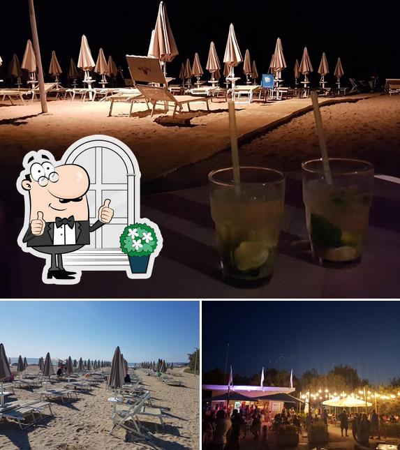 Questa è la immagine che mostra la esterno e alcol di Stork Camping Village - Bar sulla spiaggia