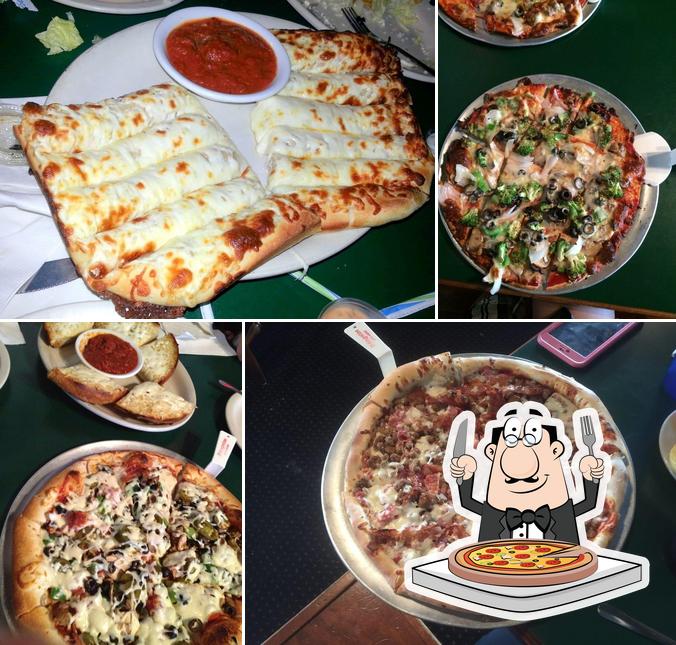 Get pizza at D'Angelos Pizzeria