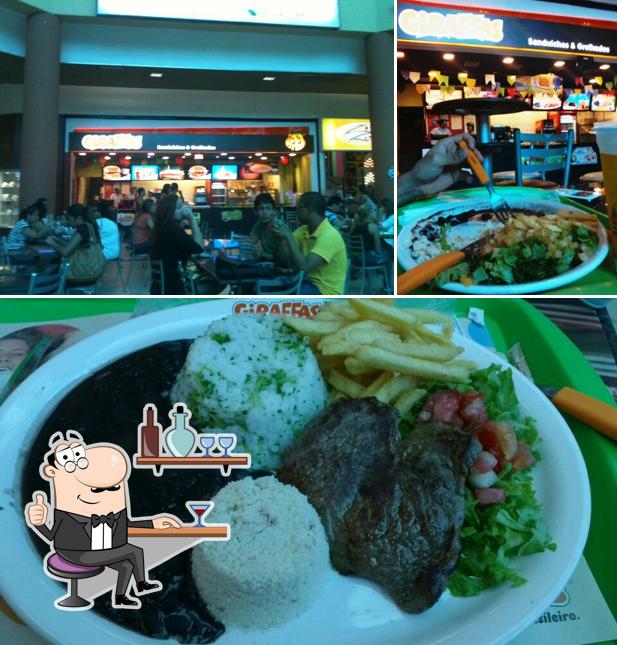 Confira a imagem apresentando interior e comida no Giraffas