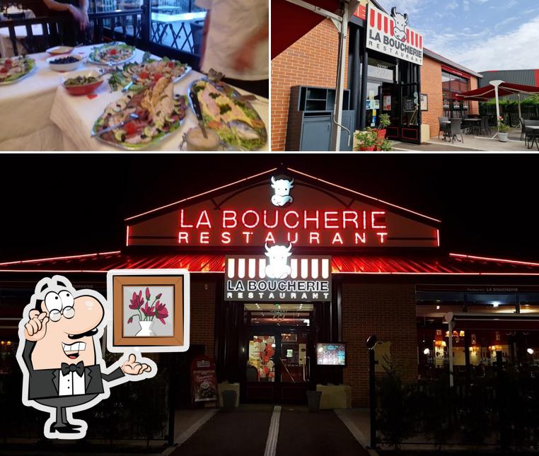 Voici la photo affichant la intérieur et nourriture sur Restaurant La Boucherie