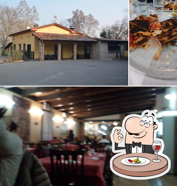 La cibo e esterno del ristorante