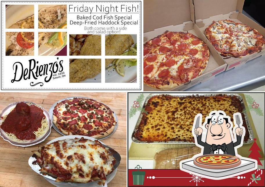 Get pizza at De Rienzo's Italian Foods