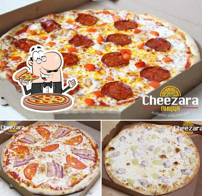 A Пицца Cheezara, vous pouvez commander des pizzas