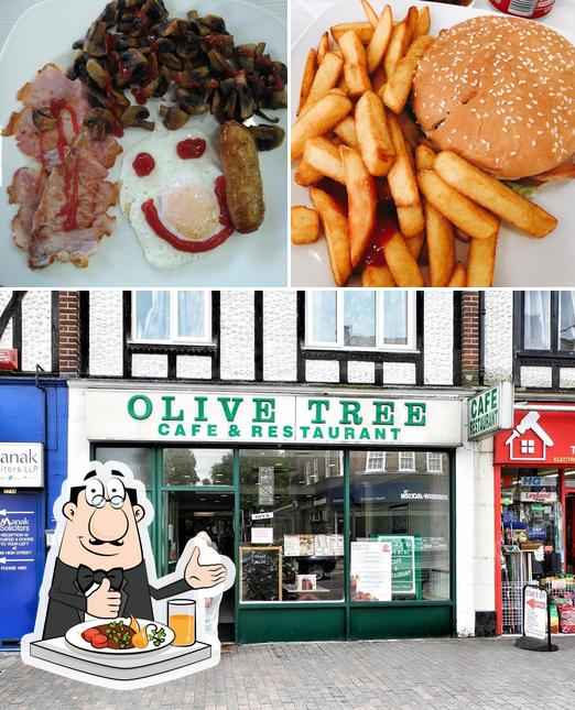 This is the image displaying food and exterior at Olive Tree Cafe & Restaurant